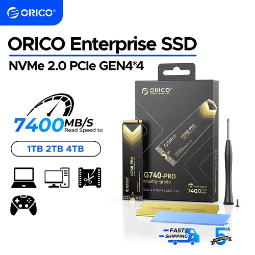 Unidad de estado sólido SSD interna ORICO NVMe 2.0 TLC PCIe Gen4 M.2 2280 7450 MB/s para estaciones de trabajo informáticas de alta gama PlayStation