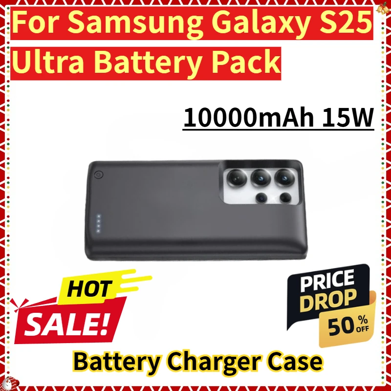 For Samsung Galaxy S25 Ultra Battery Pack New Replacement Wireless Back Clip Power Bank 10000mAh 15W