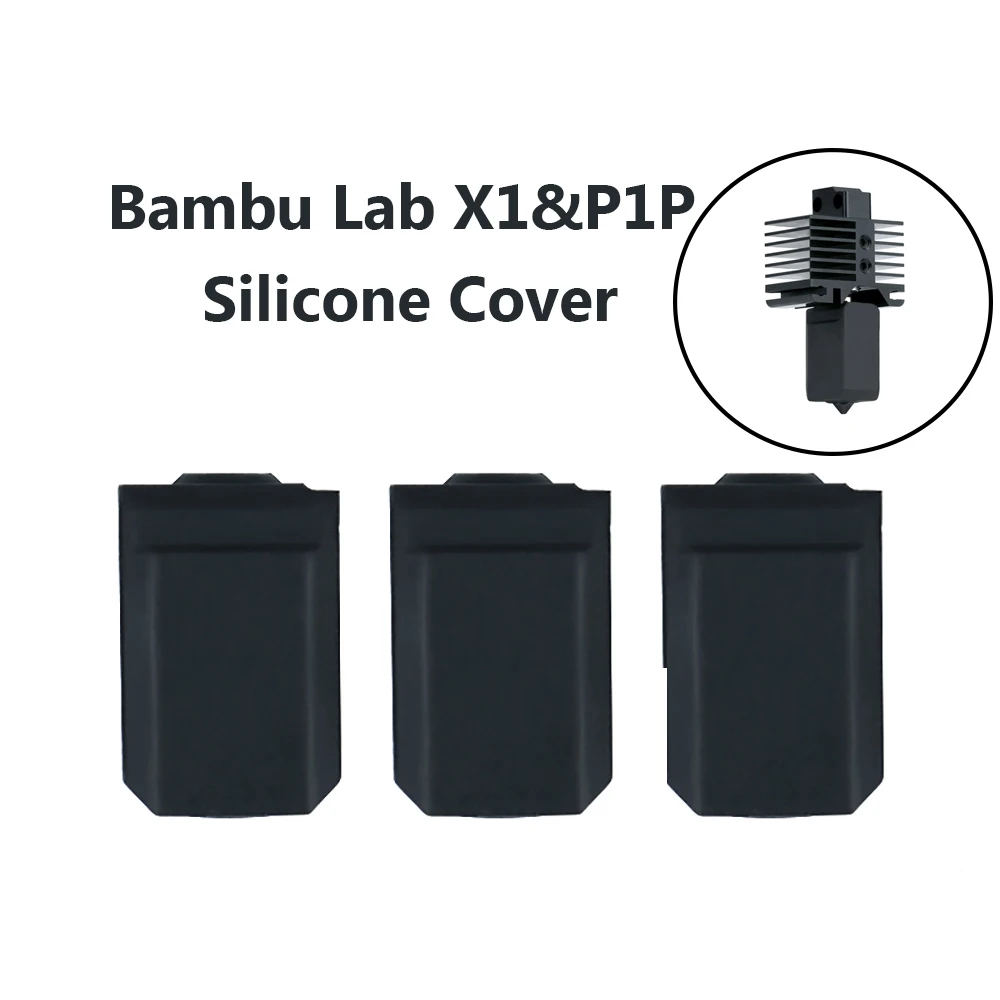 

Silicone Socks For Bambu Lab X1 X1C Hotend Extruder Heated Block High-temperature Case For bambulab p1s p1p Black Silicone Cover