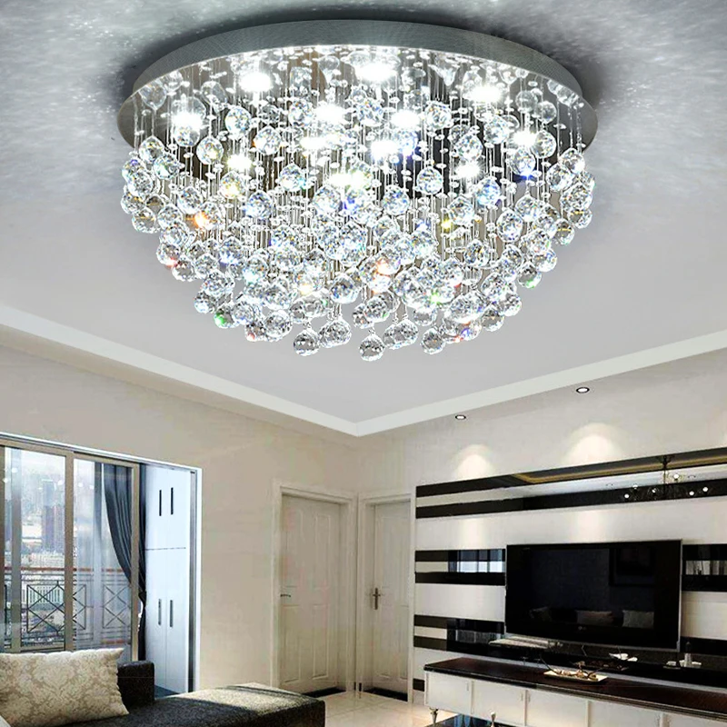 Imagem -02 - Bola de Cristal Retângulo Luzes de Teto Lâmpadas Led Pingente Moderno Luminária para Sala de Estar Decoração Novo