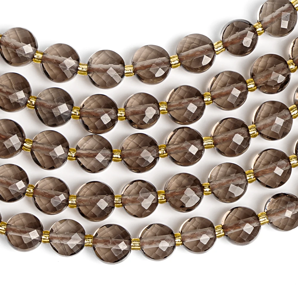 Eis-Obdian-Perlen 6 mm, flache, runde, facettierte lose Steinperlen für handgefertigten DIY-Schmuck, Armbänder, Halsketten, Ohrringe und Accessoires
