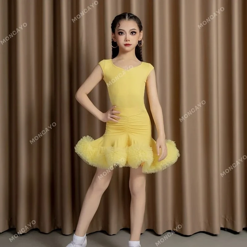 

Kids Latin Practice Dress Cha Cha Samba Rumba Salsa Tango Latin Dance Clothes Girls Competition Ballroom Dance Dresses Children