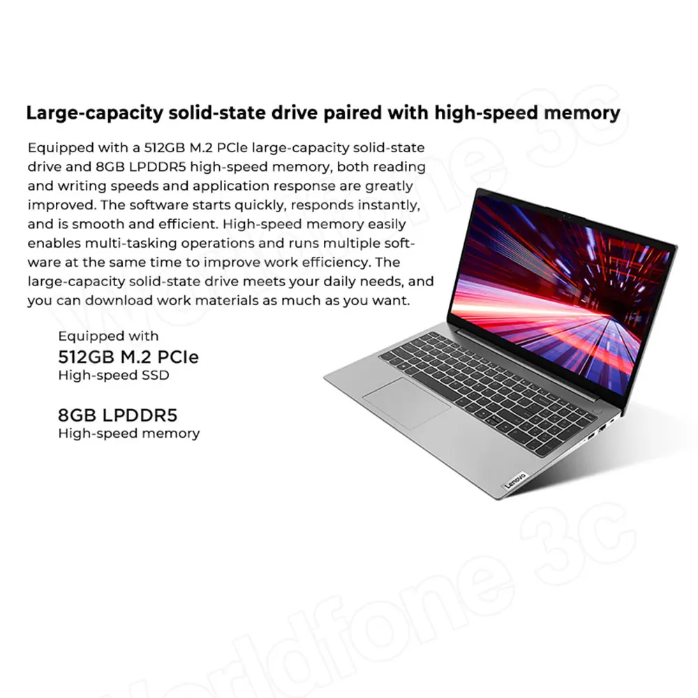 Lenovo Yangtian V15 Slanke Laptop Amd R3-7320U/R5-7520U Geïntegreerde Graphics 8G Lpddr5 Ram 512G Ssd 15.6Inch Fhd Notebook Pc 2023