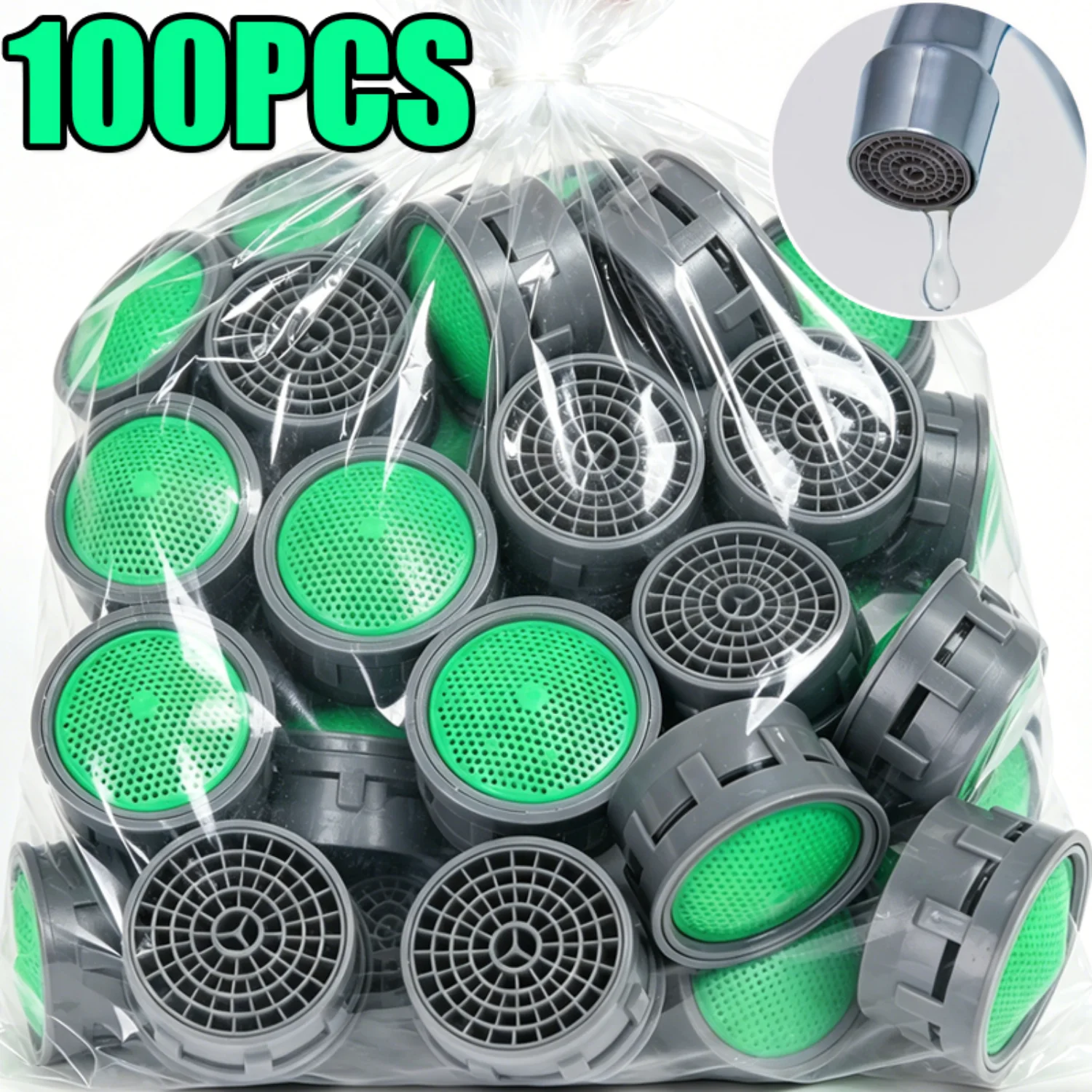 100-5PCS Faucet Aerator Anti-splash Head for Kitchen Water Filtering Bathroom Shower Bathtub Filter Mouth Part Faucet Strainer