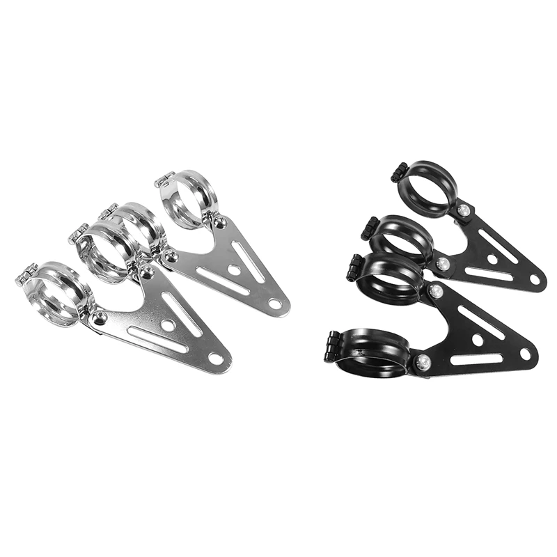 Universal Motorcycle Headlight Bracket, Retro Headlight Mount, Head Light Lamp Holder para 32-41mm Fork, 2pcs