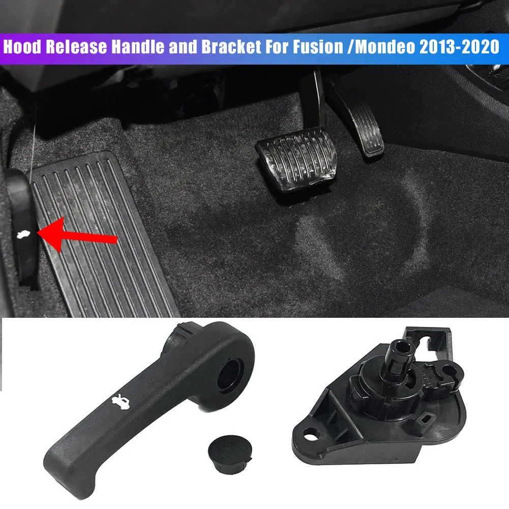 Hood Release Handle Latch Pull Handle Lever and Bracket for 2013-2020 Ford Fusion / Mondeo & Lincoln MKZ DS7Z-99042C74-A