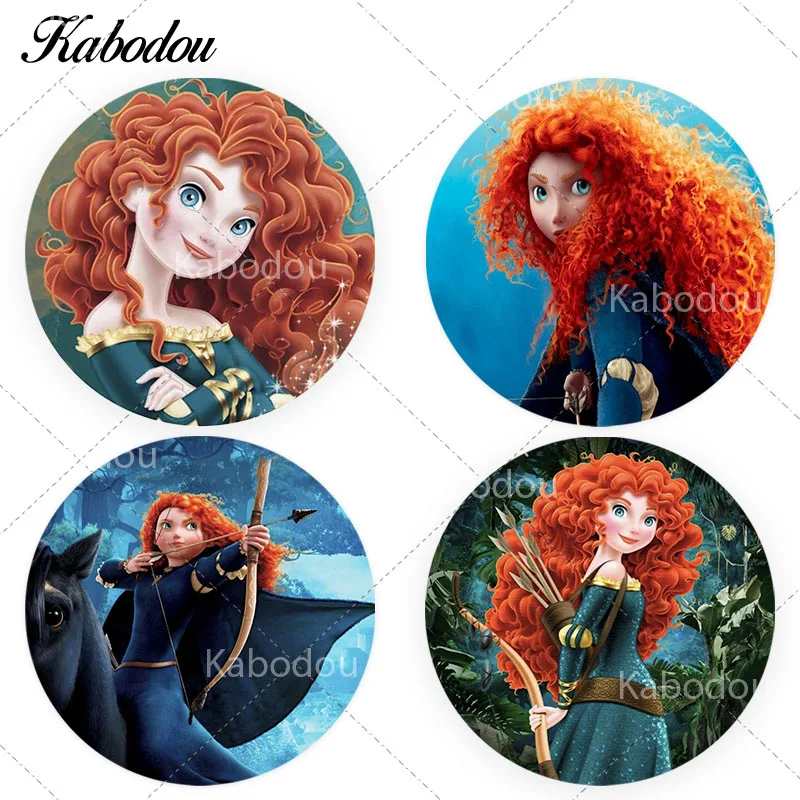 

Brave Merida Circle Custom Photo Backdrop Cover For Girls Birthday Disney Princess Round Photography Background Decor Props