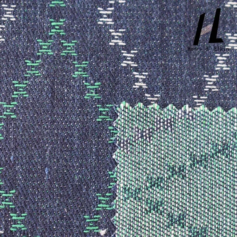 Модный стиль, жаккардовая джинсовая ткань с клетчатым принтом для одежды, юбки, брюк, ткань ручной работы «сделай сам», оптовая продажа