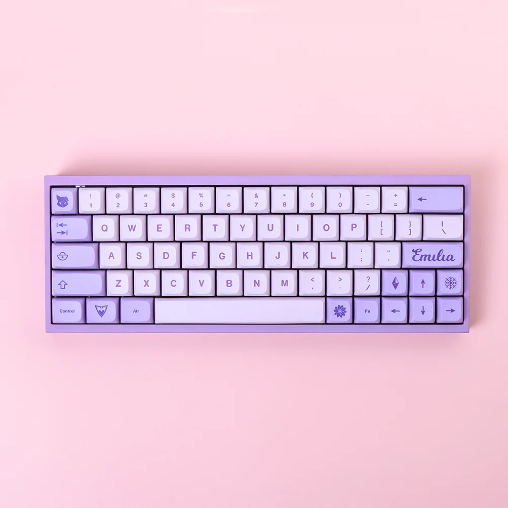 

K124 колпачки для клавиш английский японский PBT фиолетовый колпачок для клавиш Wolf Road PBT сублимационная игровая механическая клавиатура колпачки для клавиш XDA высота