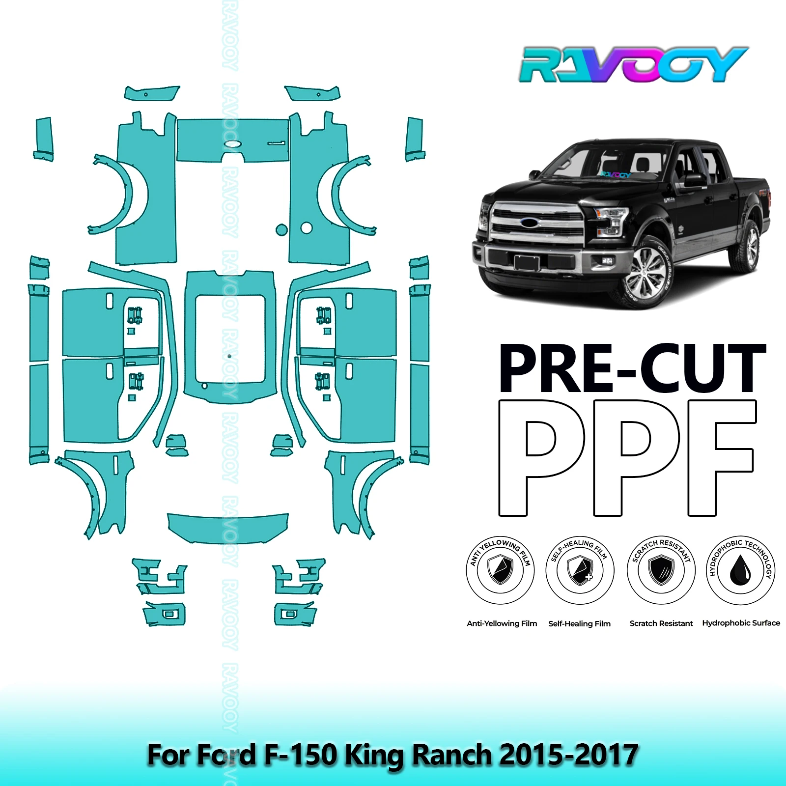 

Car Precut PPF Paint Protection Film Full Vehicle For Ford F-150 King Ranch 2015-2017