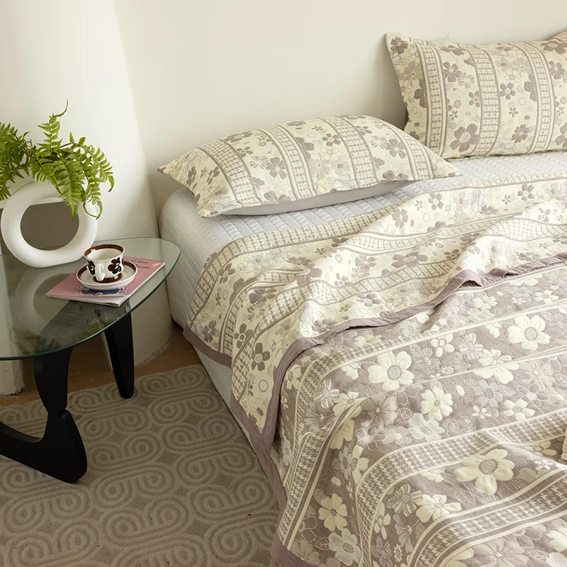 الموسم العالمي 100% بطانية قطن الملكة الملك الحجم بطانيات السرير الجاكار غرزة السرير منقوشة غطاء السرير المنزلي غطاء المفرش