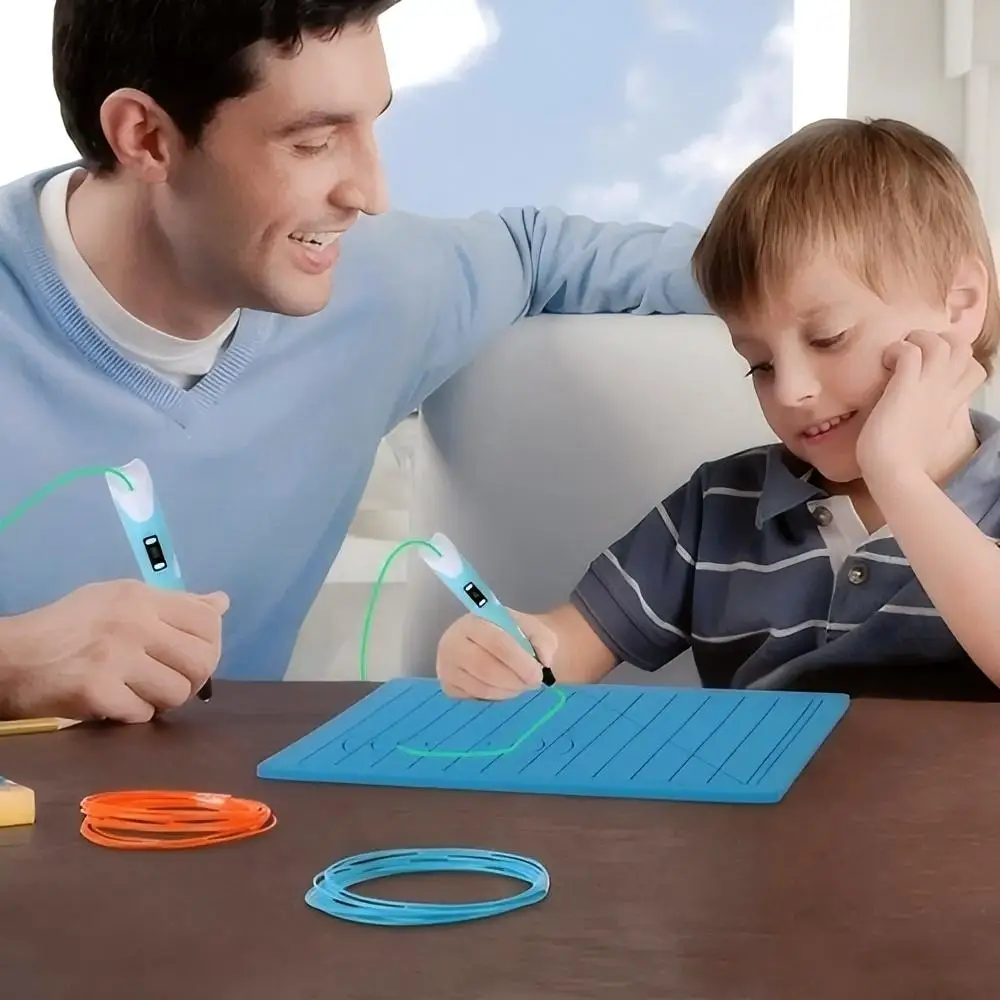 قلم طباعة ثلاثي الأبعاد بتصميم سيليكون مع 2 واقيات للأصابع أدوات رسم لوحة سيليكون أدوات رسم للأطفال والكبار #2