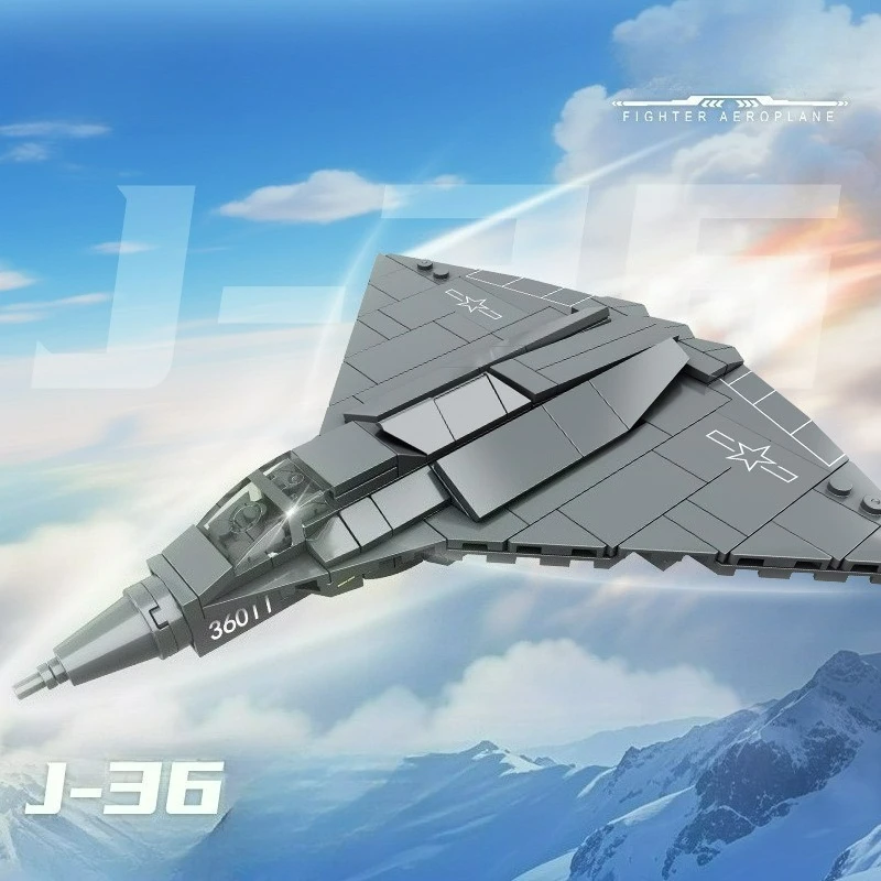 

MOC военная серия истребитель J-36 модель строительные блоки структура 1:120 самолет кирпичи головоломка DIY игрушка детский подарок на день рождения