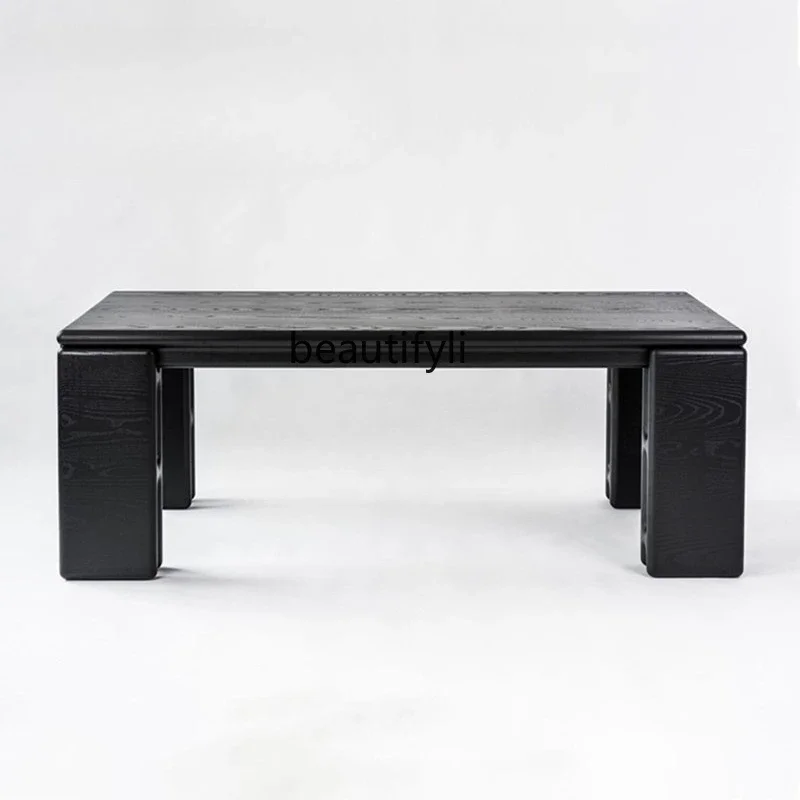 

Asmt56 Wabi-sabi wind light luxury creative groove solid wood dining table designer negotiation desk medieval restaurant meeting