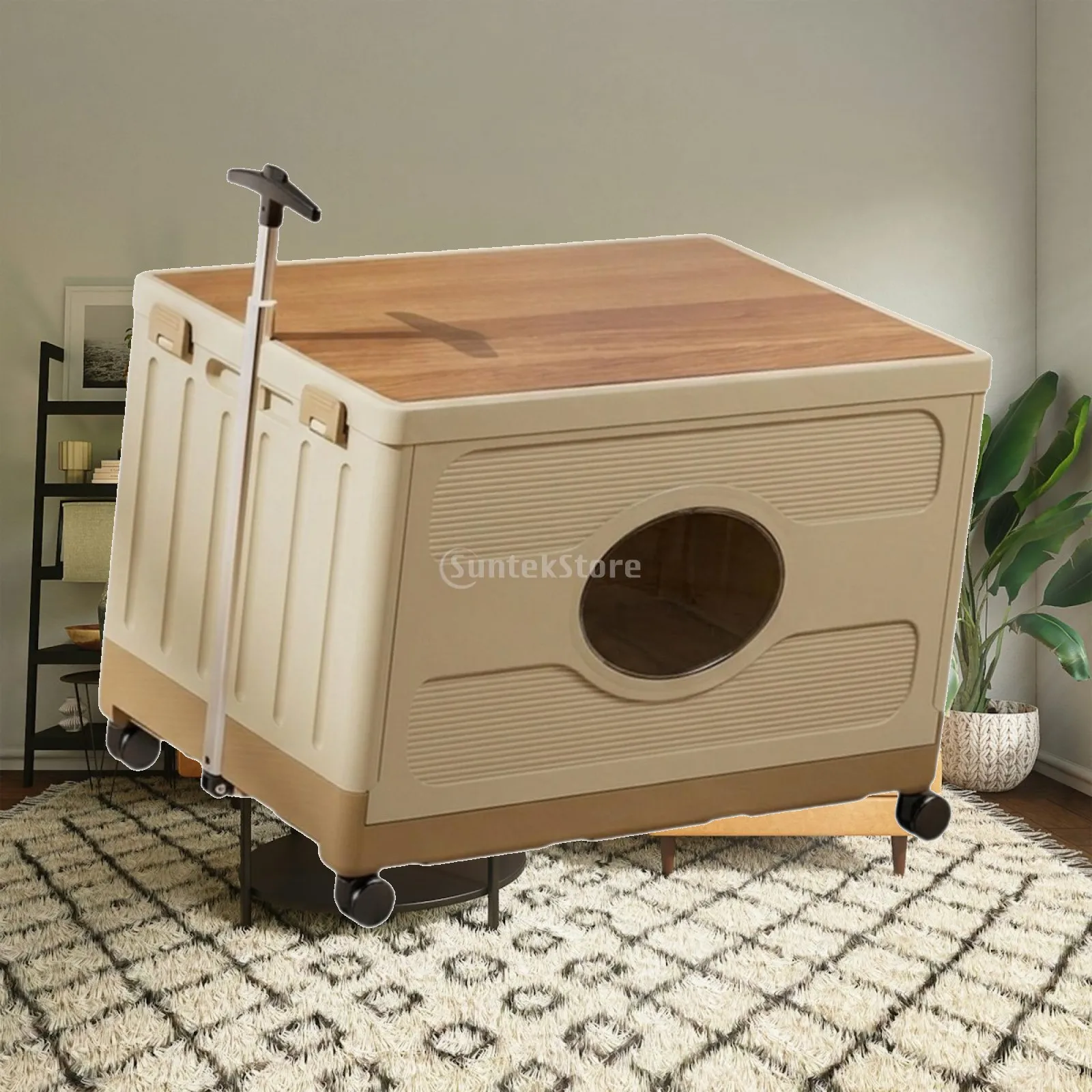 Storage Box Plastic Bin with Lid Rolling Cart Multipurpose Basket Container for Clothes Toys Office