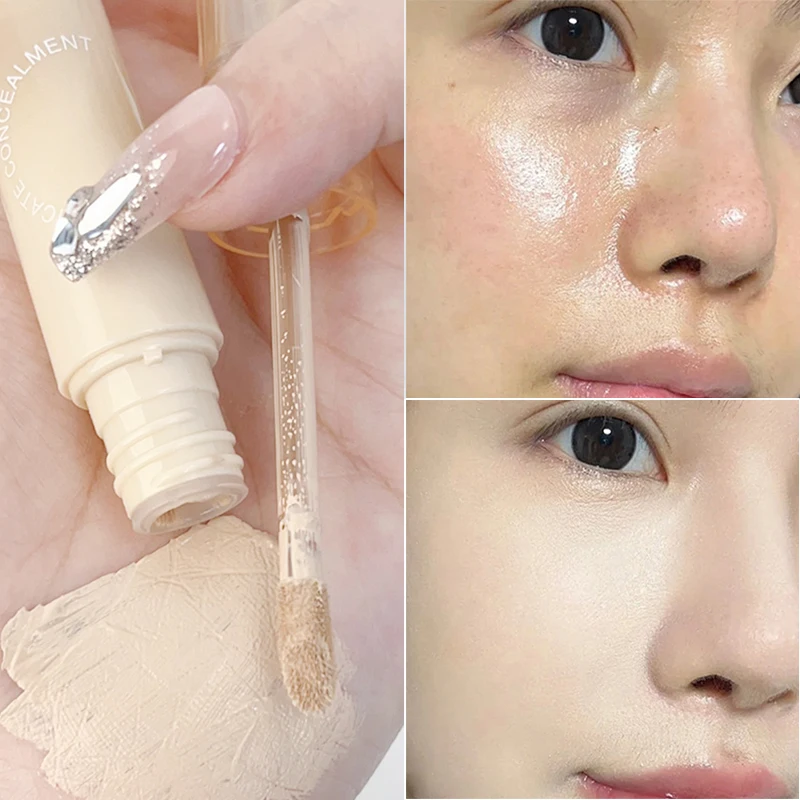 Liquid Concealer Cream Creamy Texture Waterproof Full Coverage Concealer Lasting Face Scar Acne Cover Smooth Moisturizing Makeup