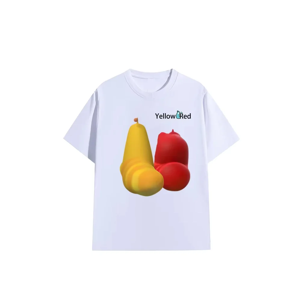 

High Quality Cotton Korean Anime Bug Back Printed Fashionable Couple T-shirts for Summer Oversized Casual Loose Unisex Tops