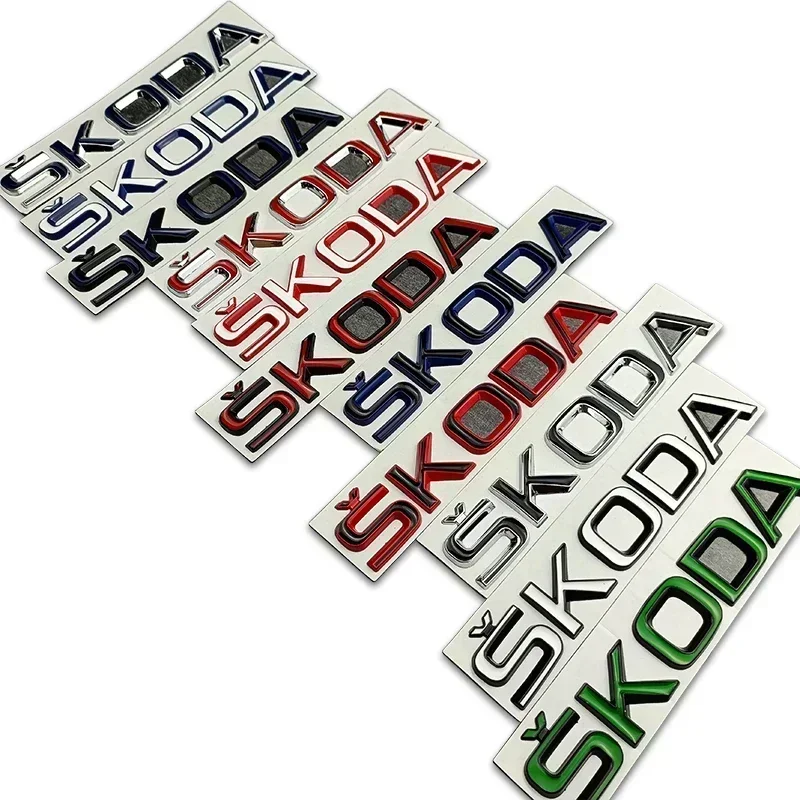 Metal Car Styling Rear Trunk Emblem Stickers for SKODA Rapid Kodiaq Superb Yeti Karoq Octavia A7 Tour RS Kamiq Badge Accessories