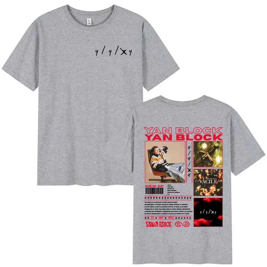 Rapper Yan Block 2026 New Album Graphic T-shirt Men women  Clothing Hip Hop Oversized Tee Shirt Vintage  Short Sleeve T-shirts