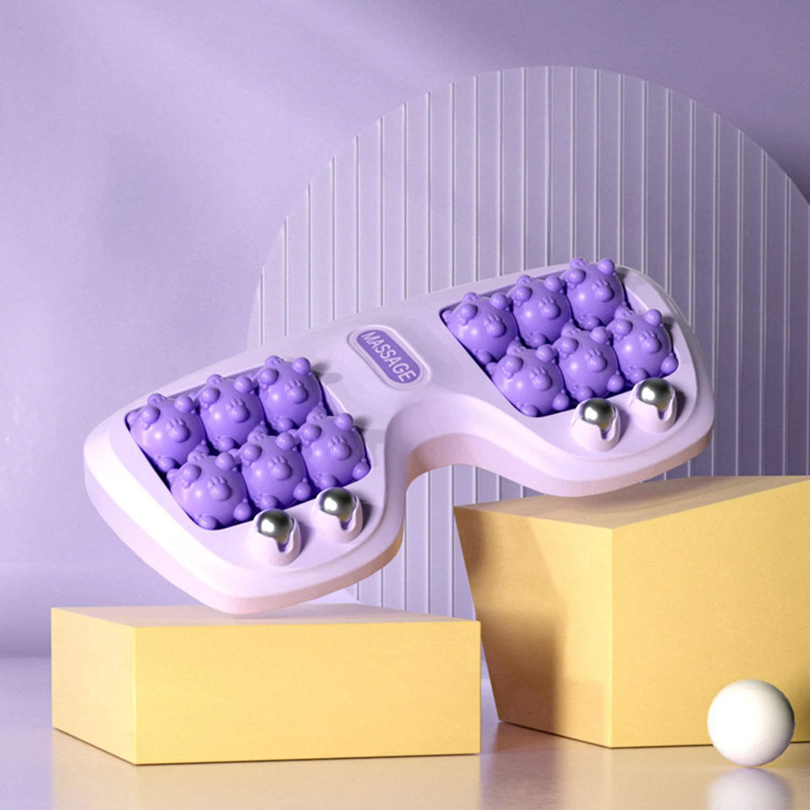 

Dual Pressure Point Foot Massager with Magnetic Bead Cat's Paw Shaped Foot Roller Massager for Home and Office Use