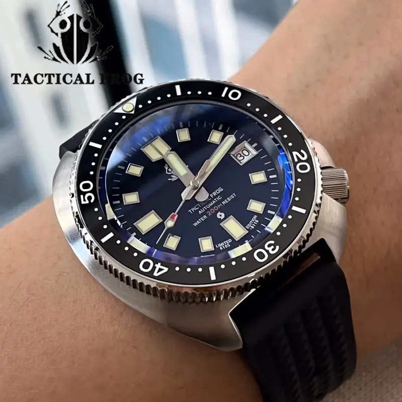 Tactical Frog Retro Abalone Men Diver Watch Sapphire Glass Rotatzing Bezel 200M Waterproof NH35 Automatic Mechanical Wristwatch