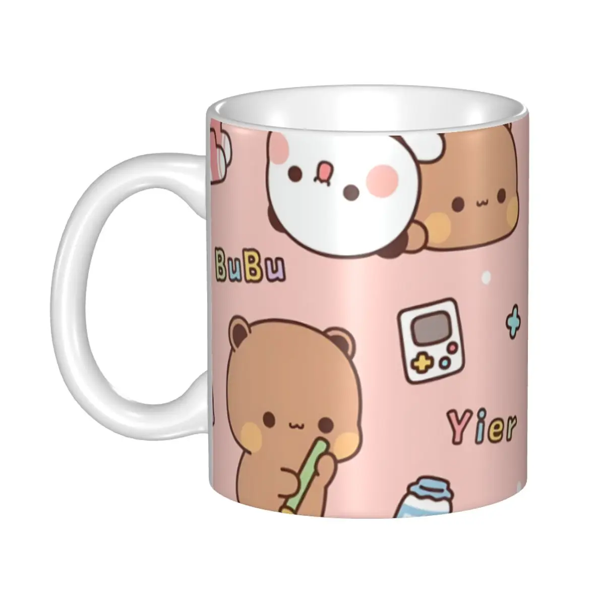 Custom Bubu Dudu Panda And Brownie Bear Couple Mugs DIY Ceramic Tea Milk Coffee Cup