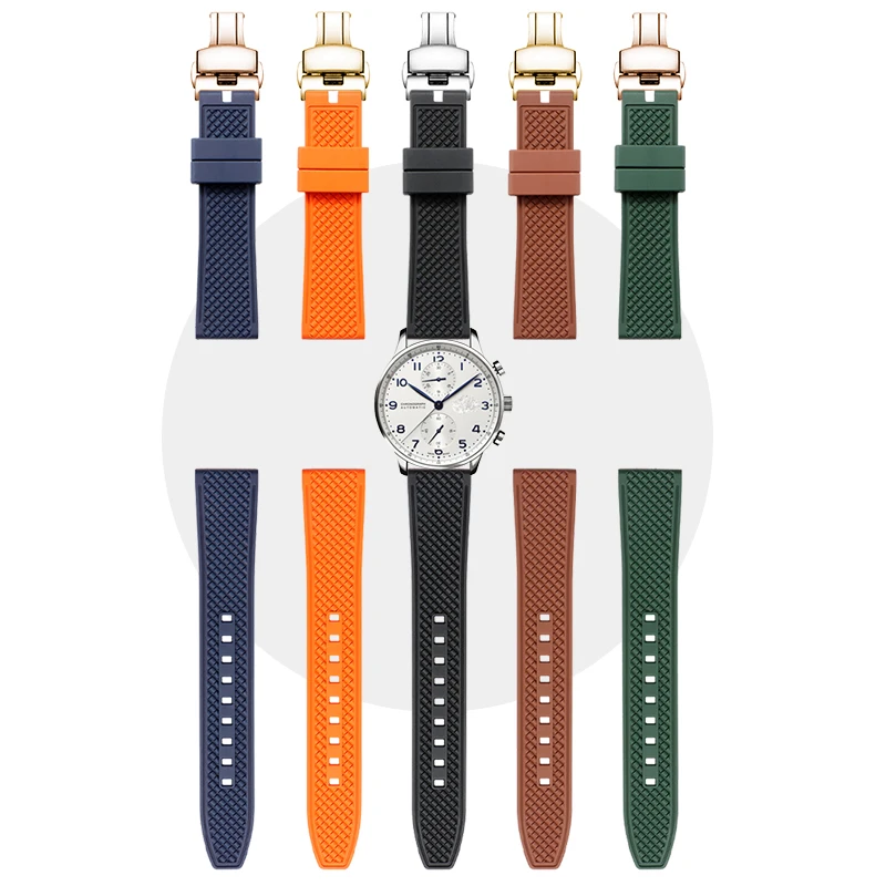 Beznarzędziowy gumowy pasek do T-SPORT T1166 pilots s bransoletka Seiko Breitling Sport diving bransoletka 18/20/22/24mm akcesoria do paska