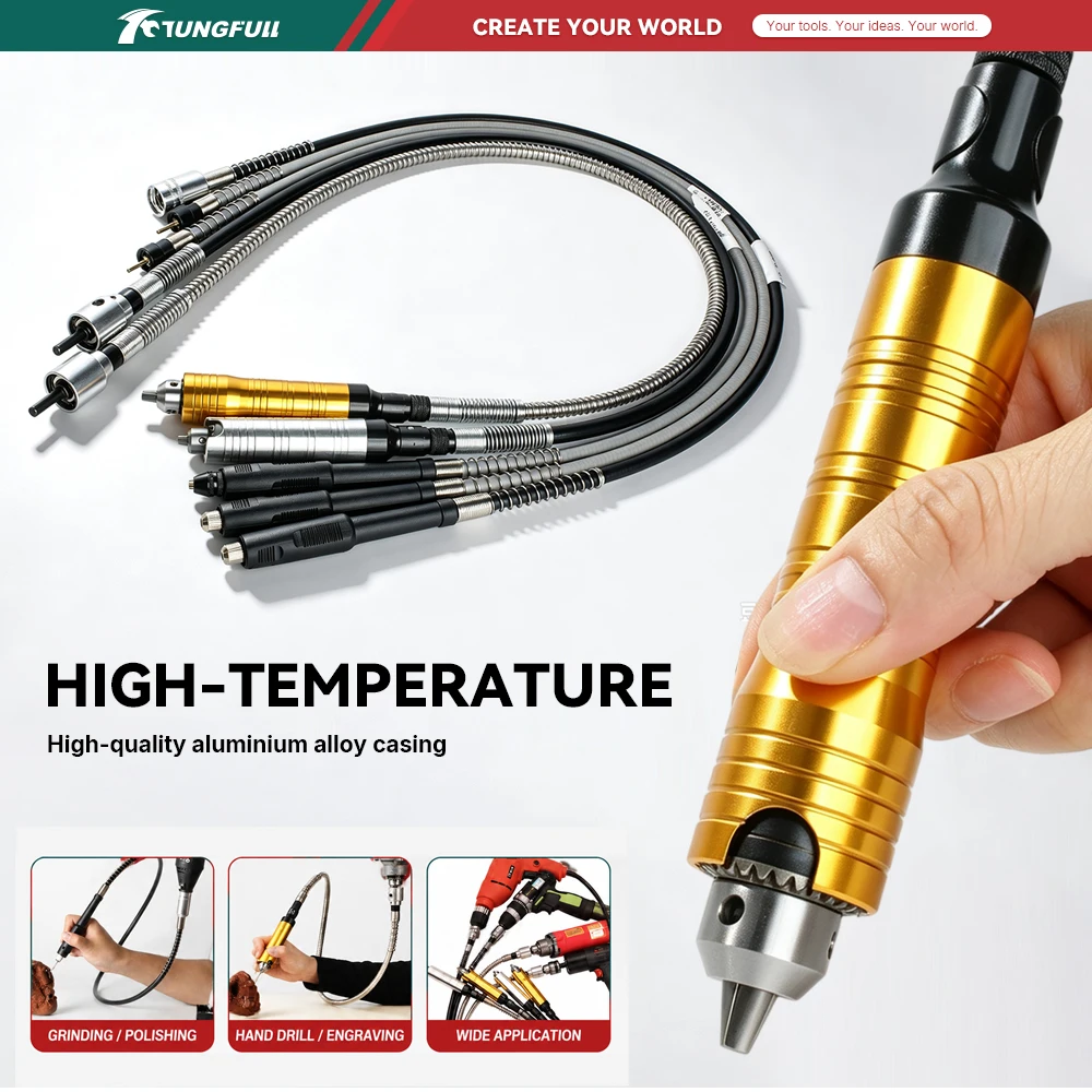 Rotary Tool Flexible Shaft Handpiece Multi‑Style Comfortable Grip Replacement Hand Piece For Electric Grinder Polishing Carving