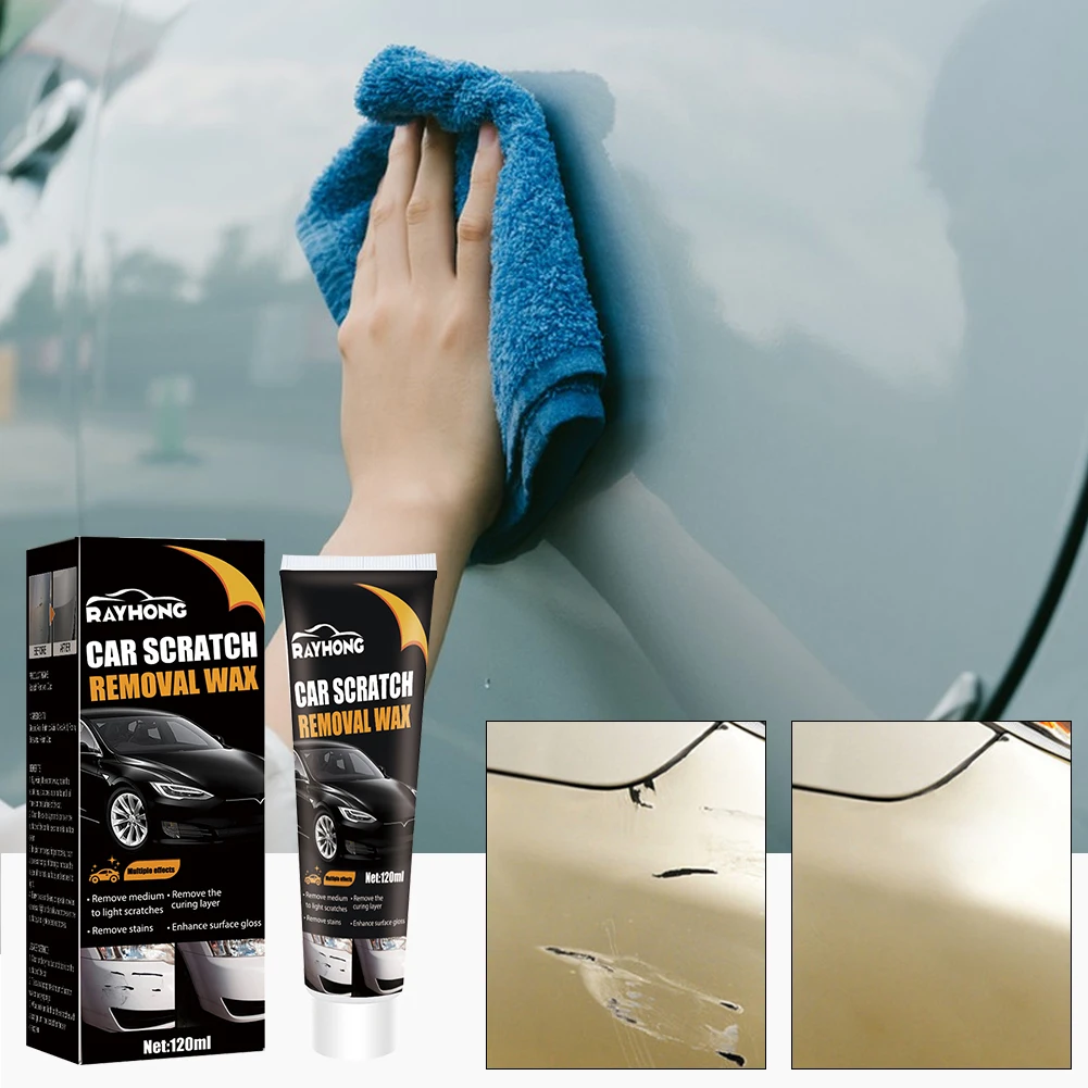 120ml Automobile Glossy Shine Wax Remove Stains Car Polish Scratch Remover Quick Fix Car Paint Scratch Repair Cleaning Kit