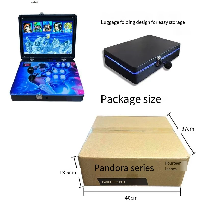 ポータブル折りたたみ式3D LEDアーケードゲームコンソール,統合マトリックス,ビデオプレーヤー,20000の組み込み,クラシックゲーム,14インチ