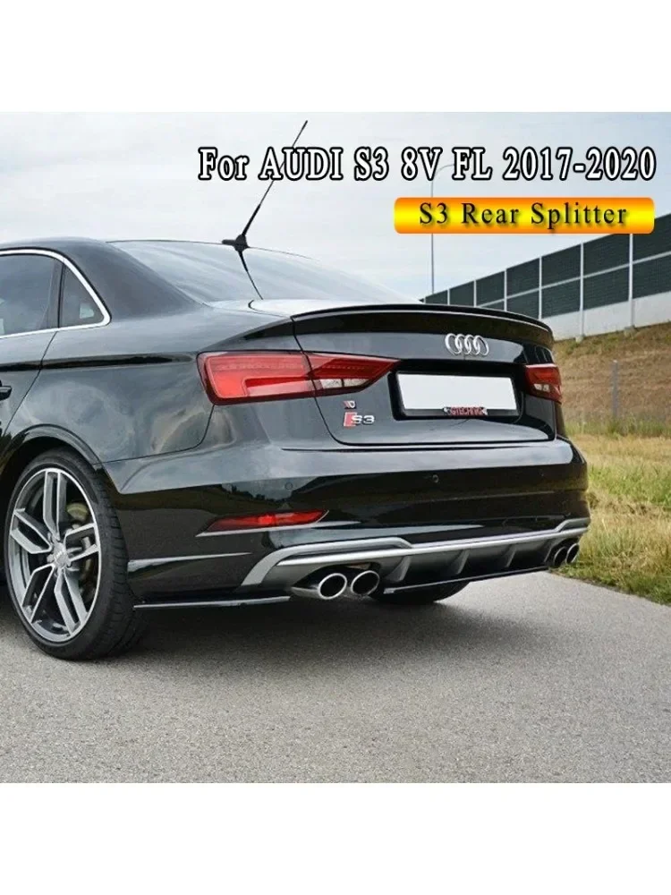 Tylny Splitter Maxton Style 1:1 do Audi S3 8V Facelift Sedan 2017-2020 Dyfuzor Tylnego Zderzaka Spoiler Splitter Bodykit Tuning — zdjęcie 2