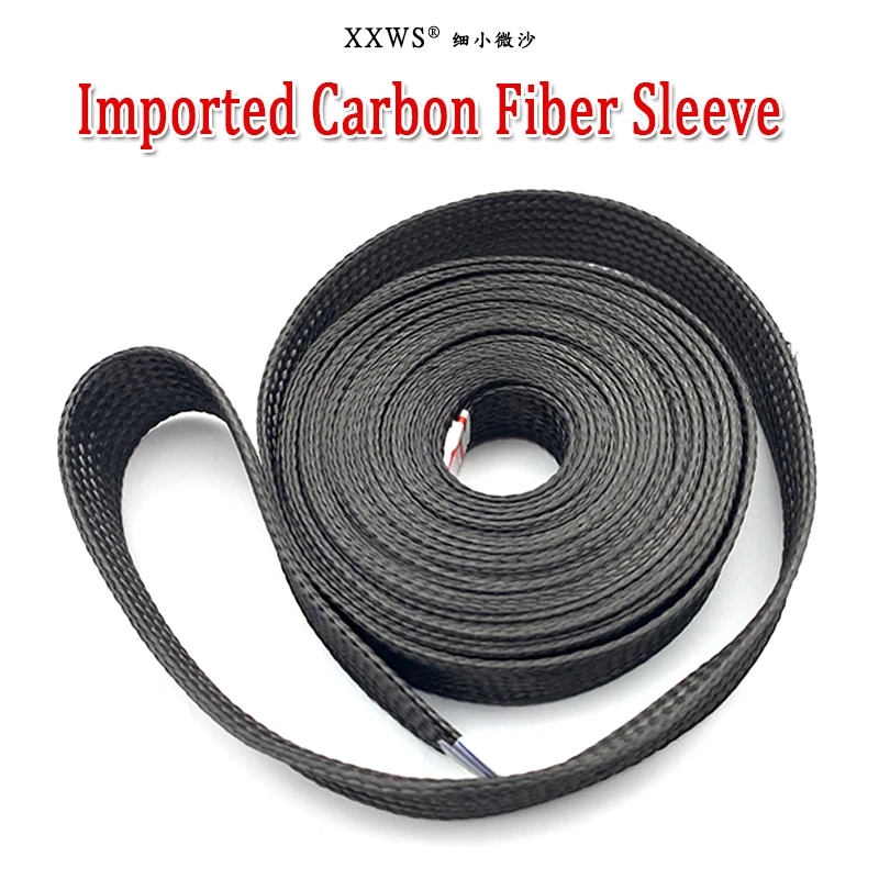 1M 4-40mm High Temperature Resistant Carbon Fiber Braided Casing Sleeve Tube