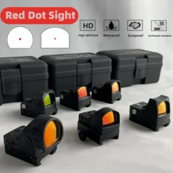 Mini Red Dot Sight 2MOA Scope Fit 20-22mm Rail Reflex Sight Hunting Optic Scope Tactical Airsoft Rifle and Pistols Accessory