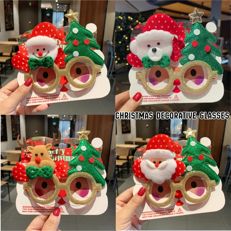 

Christmas Decoratios Glasses Cute Christmas Santa Claus Xmas Tree Elk Funny Eyeglasses Photo Prop Christmas Decorations