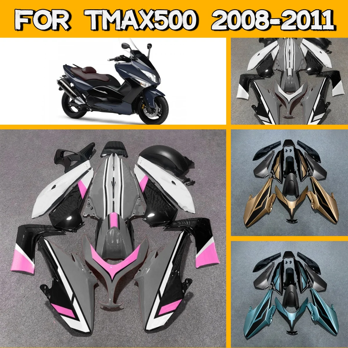 

Motorcycle Fairings for 2008-2011 Yamaha TMAX500 Accessories ABS Injection Molded Fairing Kit 08-11 TMAX 500