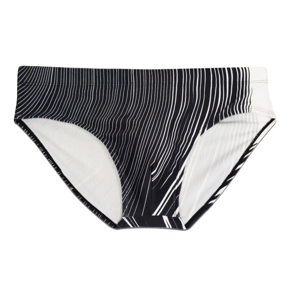 Men's black and white lines European and American triangle swimming trunks fashion trend quick-drying beach men UXH087