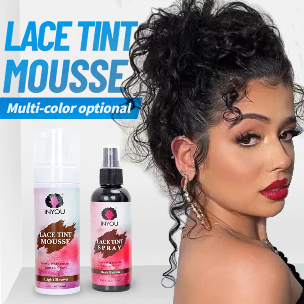 

Lace Tint Mousse Wig Tint Spray Wig Lace Adhesive For Lace Front Wig Light/Medium/Dark Brown Lace Wigs Adhesive Bond Glue