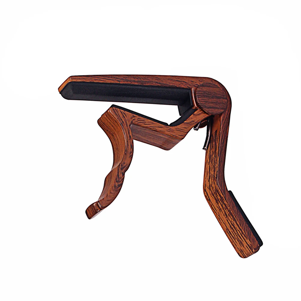 

Aluminum Alloy Guitar Capo Brown Wood Color For Acoustic Electric Guitar Ukulele Banjo Mandolin Violin Clip-On Tuner Quick