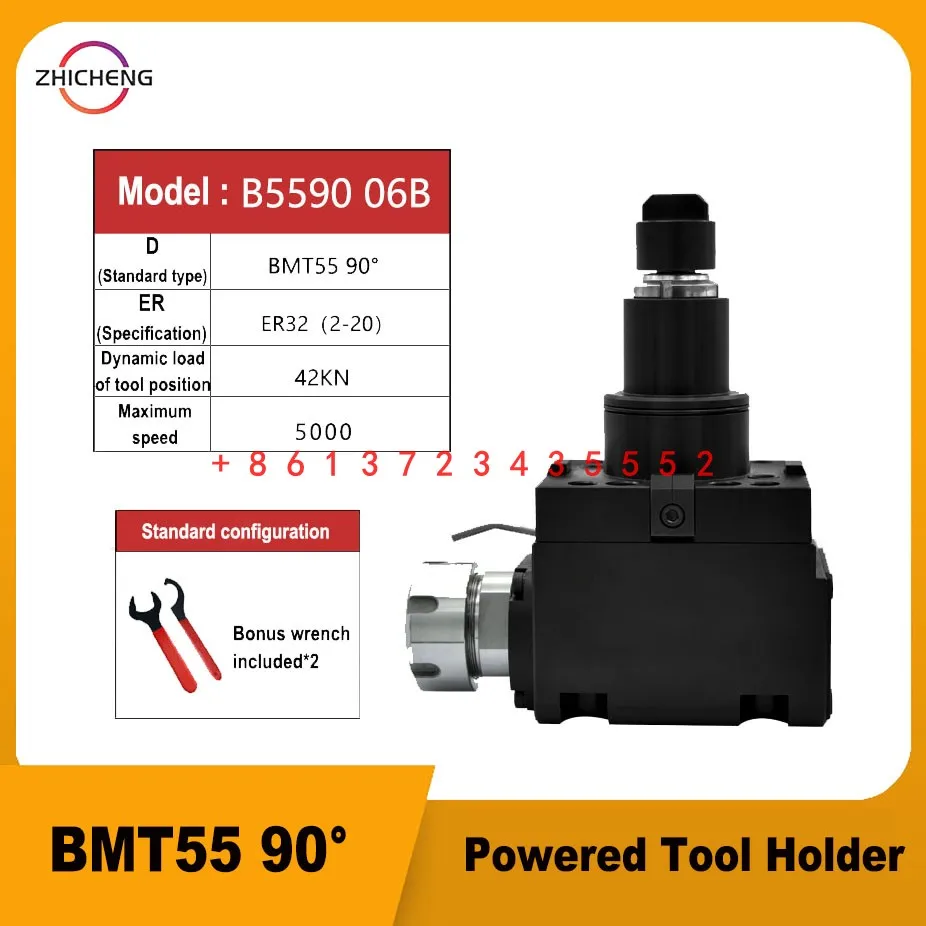 

HOT BMT40 90 degree powered tool holder ER25 ER32 inner/outer lock 45 turret 12-station turning and milling compound center