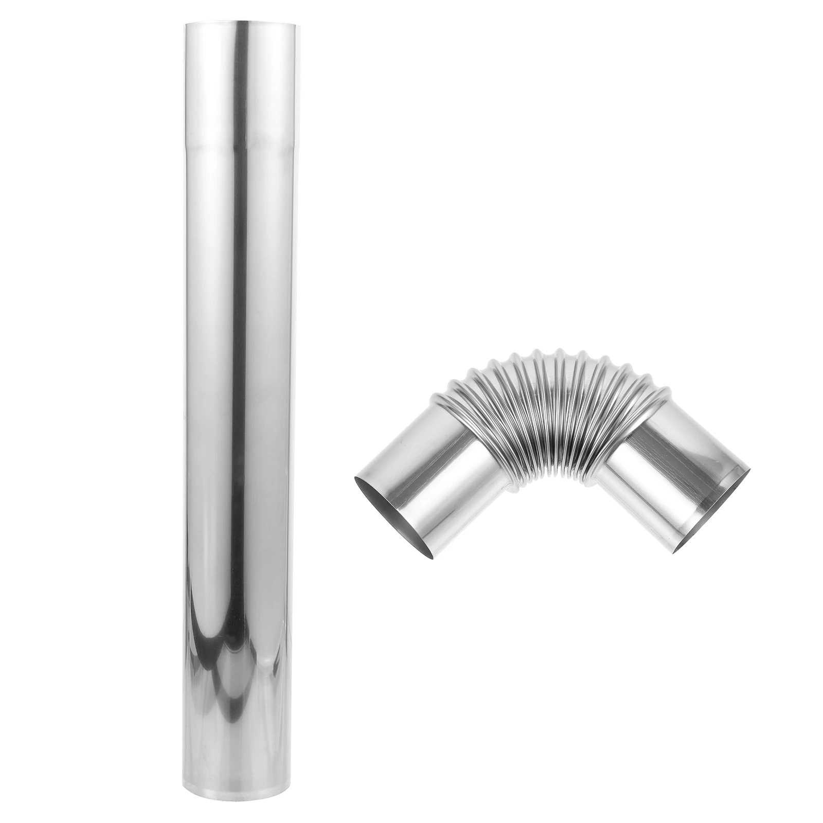 1Set الفولاذ المقاوم للصدأ تنفيس أنبوب مستقيم الكوع محول نظام العادم القوي لفتحة المداخن المدخنة #6