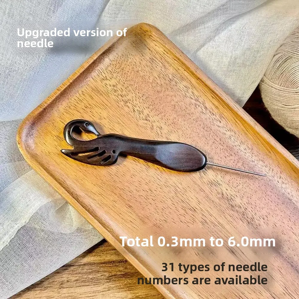 

Fenshi Natural Ebony Short Handle Crochet Hand Polished Upgraded Stainless Steel Needle Knitted Shoes Household Tools
