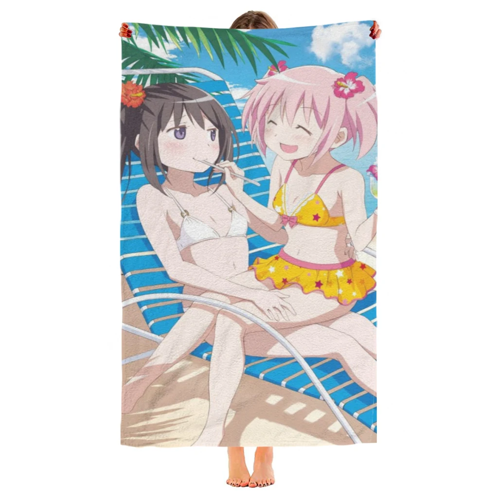 Quick Drying Beach Towels Puella Magi Madoka Magica Oversized 30x60inch Printing Towel Super Absorbent Pool Towel Blanket