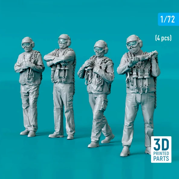 

1/72 Resin Soldier model kits figure colorless and self-assembled (4 people) A-2099