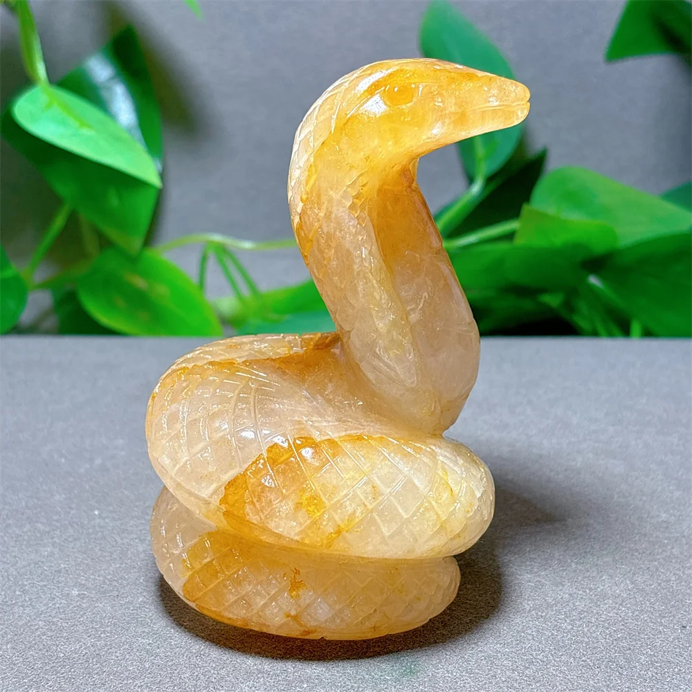 Golden Healer Cobra Crystal Natural Stone Quartz Stone Minerals Home Decoration Reiki Craft Gifts Energy Healing Spiritual Love