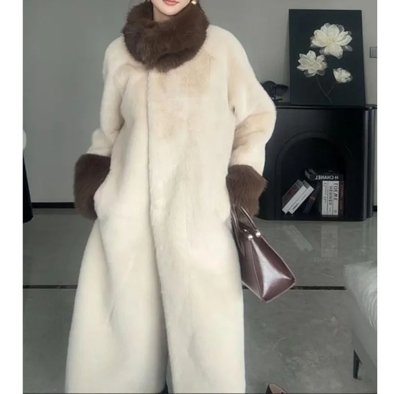 2025年新作冬ファッション スタイリッシュデザイン カラフルなミドル丈オーバーニーコート レディース - 暖かく厚手の冬用コート