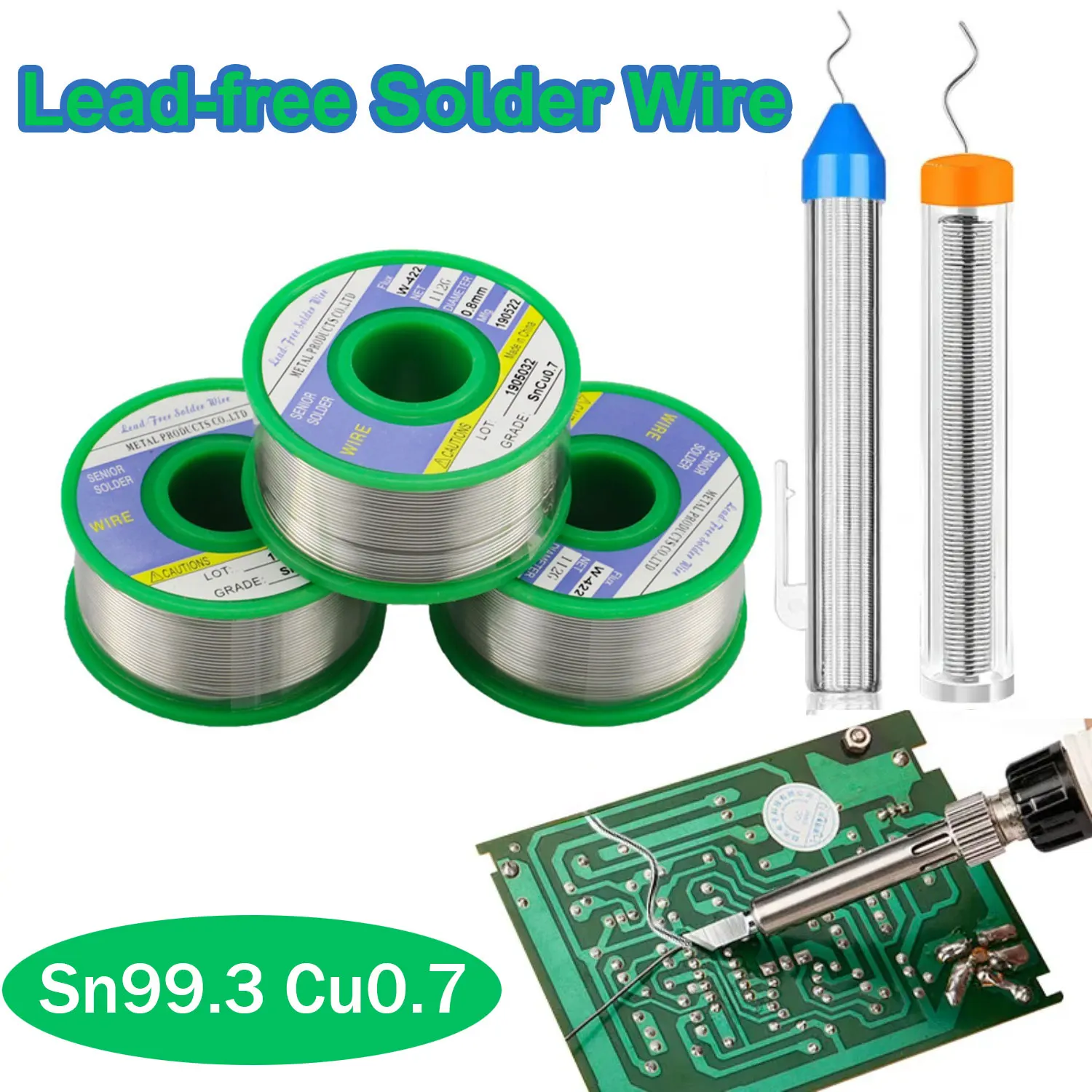 

Паяльная проволока без свинца 0.8/1.0 мм, портативная, в тубе, для паяльника, аксессуары для пайки