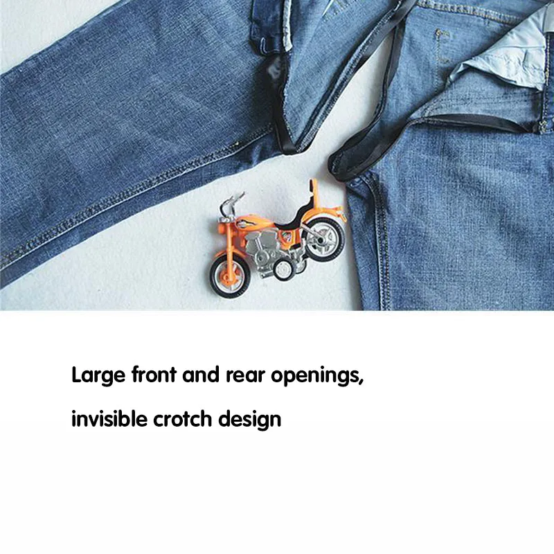 Retro Worn Jeans Invisible Open-Seat Pants Outdoor Sex Convenient Ripped Slim Fit Skinny Pants Men's Fashion Denim Trousers Men