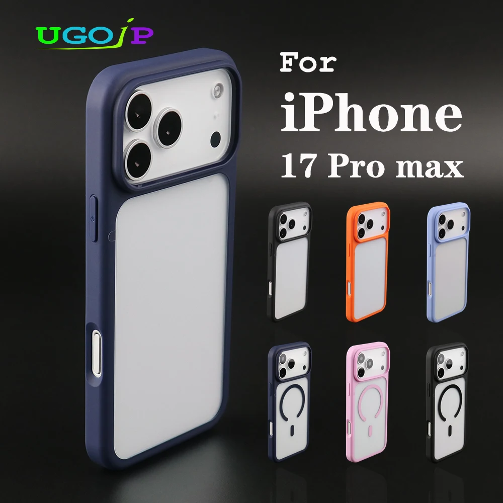 UGOjP Case For iPhone 17 Pro Max Transparent Phone Case Magnetic MagSafe Wireless Charging Shockproof Clear Protective Cover