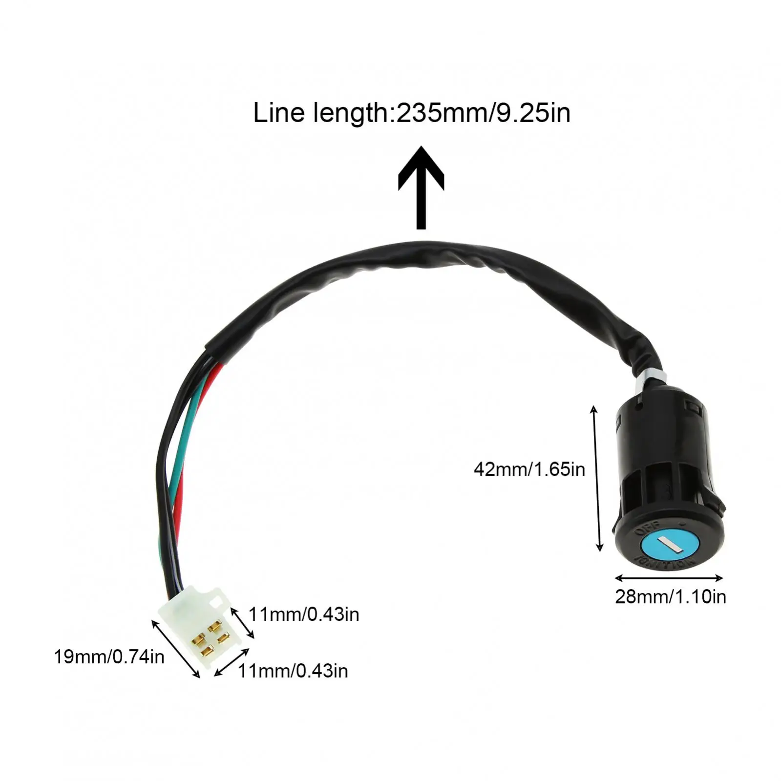 Llave de encendido Universal para motocicleta, interruptor de arranque, cerradura de puerta, accesorios para ATV, Go Kart, Scrambling, 4 cables, 2