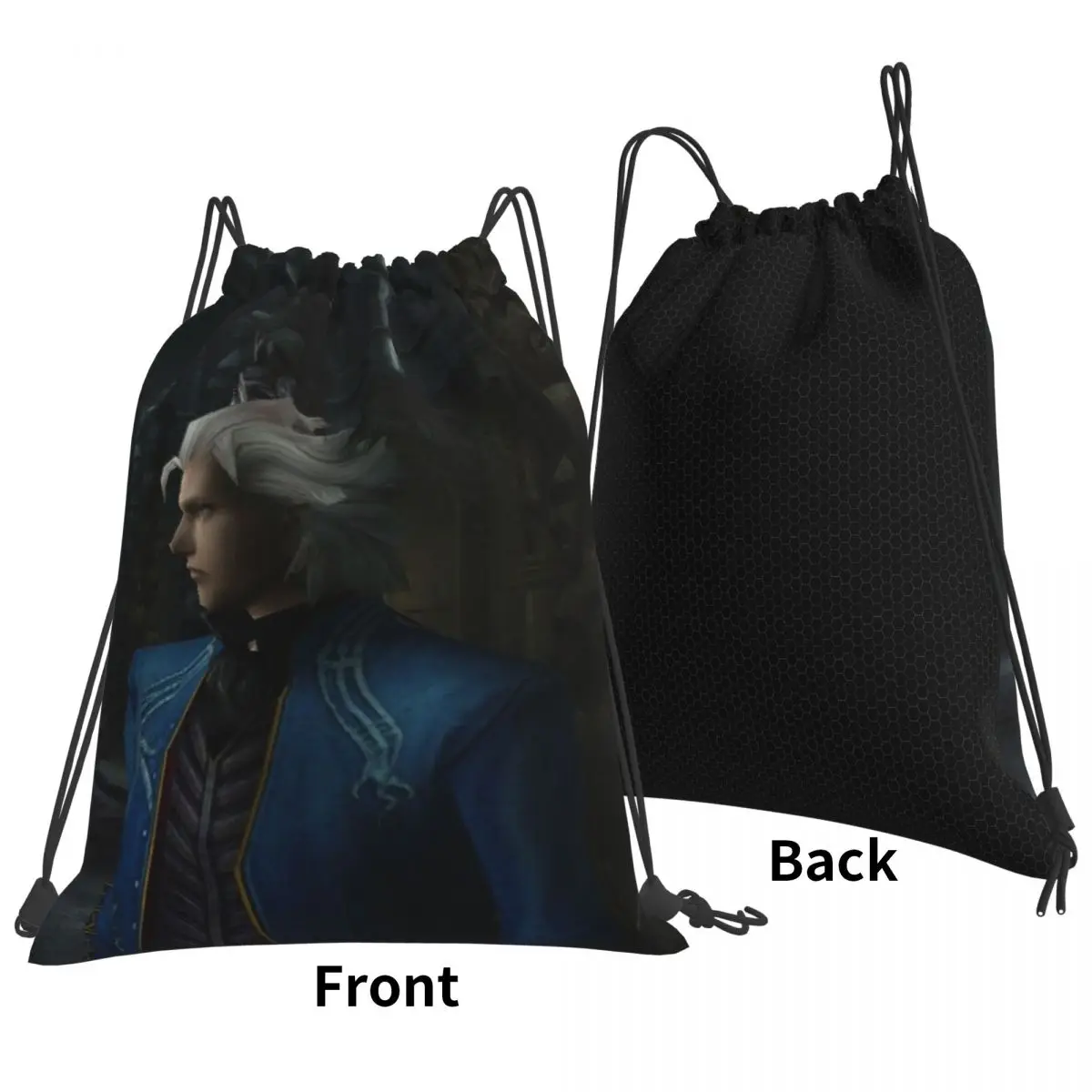 Vergil From The Devil May Cry Seri Backpacks Portable Drawstring Bags Sports Bag Book Bags for Man Woman Students
